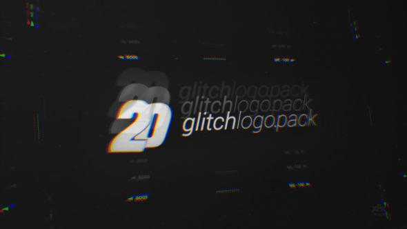 Videohive 20 Glitch Logo Intro Reveal Pack Logo Stings template preview