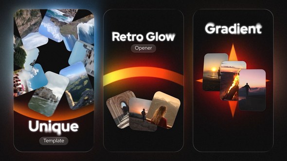 Videohive Vertical Retro Glow Opener Openers template preview
