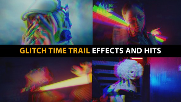 Glitch Time Trail Effects And Hits Premiere Pro template preview