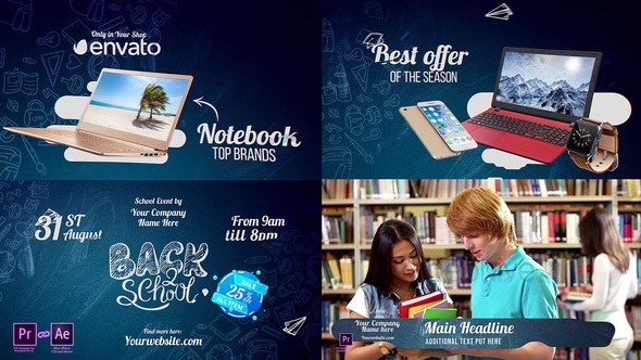 Back2School Broadcast Pack v2.2 Video Displays template preview