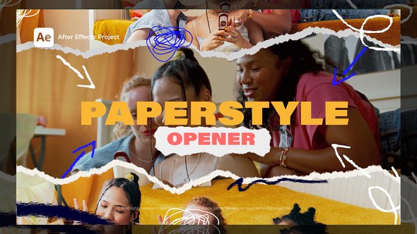 Videohive Paperstyle Opener for After Effects Openers template preview