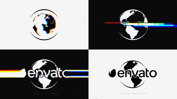 Videohive Glitch Earth Logo Logo Stings template preview