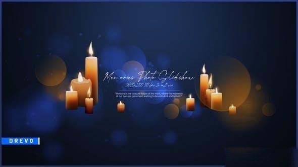Videohive Memories Photo Slideshow/ Candles/ Rest and Peace/ Farewell Video/ Fire/ Particles/ Lens Flare Light Openers template preview