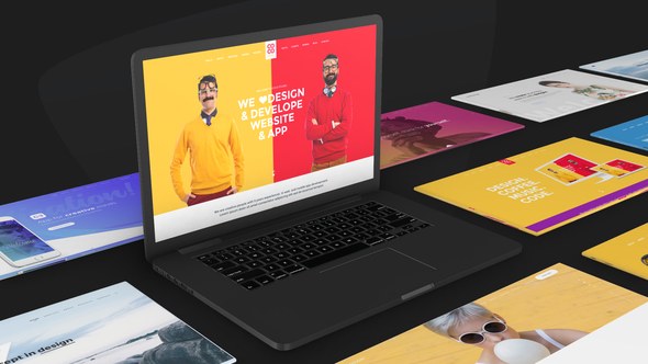 Website Promo On Macbook Device - Animated Mockup Video Displays template preview