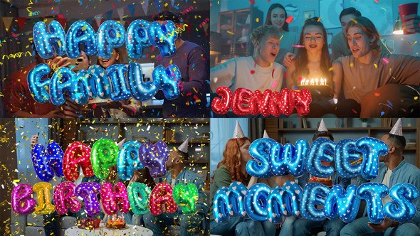 Videohive Happy Birthday letters Collection Elements template preview