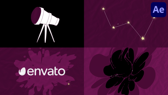 Videohive Telescope and Constellation Logo Opener for After Effects Logo Stings template preview