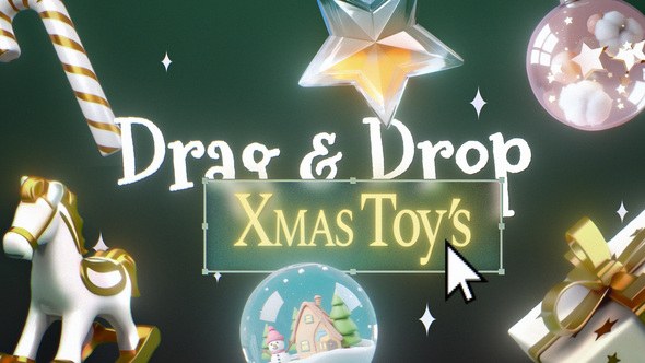 Videohive 3D Christmas Toys Video Displays template preview