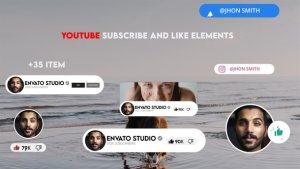 Videohive Youtube Subscribe And like elements Elements template preview