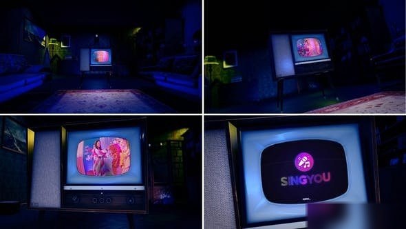 Videohive Retro Tv Youtube Opener v2 (Night Room) Openers template preview