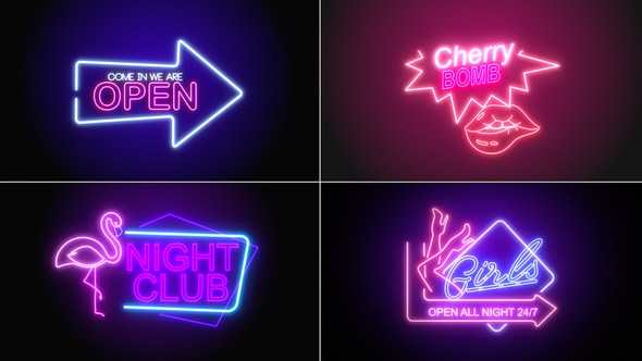 Videohive Neon Signs V1 Titles template preview
