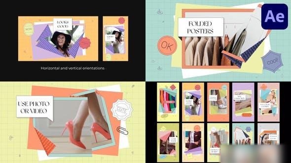 Videohive Folded Posters | After Effects Openers template preview