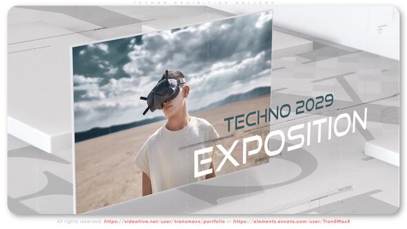 Videohive Techno Exhibition Gallery Video Displays template preview
