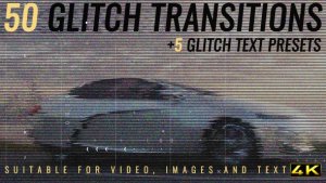Glitch Transitions Video Displays template preview