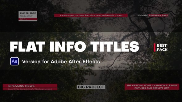 Videohive Flat Info Titles Titles template preview