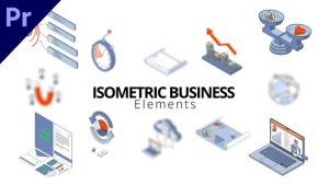 Isometric Business Elements Premiere Pro template preview