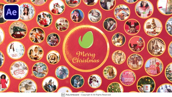 Videohive Christmas Circle Logo Reveal For After Effects Logo Stings template preview