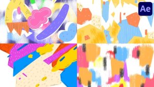 Videohive Seamless Abstract Colorful Brash Transitions | After Effects Elements template preview