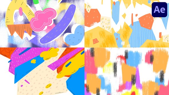 Videohive Seamless Abstract Colorful Brash Transitions | After Effects Elements template preview