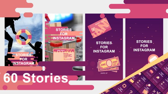 60 stories Video Displays template preview