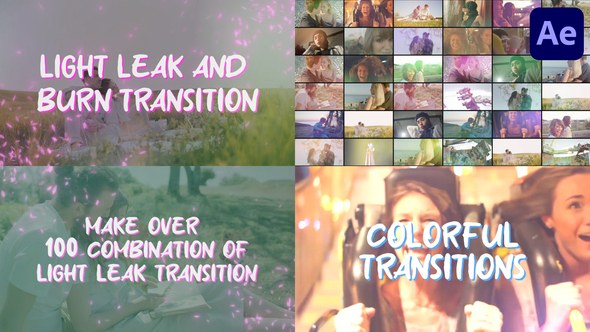 Videohive Light Leak Transitions And Burn Transitions for After Effects Elements template preview