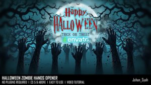 Videohive Halloween Zombie Hands Opener Openers template preview