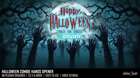 Videohive Halloween Zombie Hands Opener Openers template preview