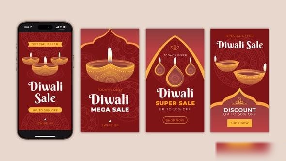 Videohive Diwali Sale Instagram Stories 54409707 Openers template preview