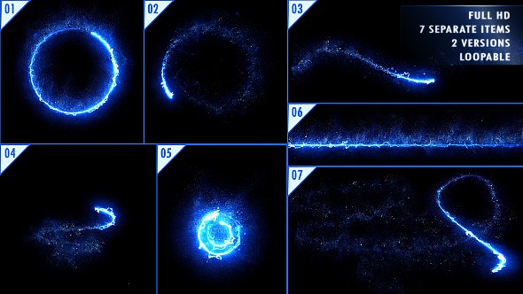 Energy Light Streaks With Particles Video Displays template preview
