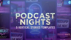 Videohive Podcast Nights Stories Openers template preview