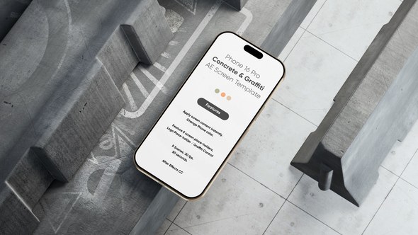 Videohive Phone 16 Pro Concrete and Graffiti Screen Template Product Promo template preview