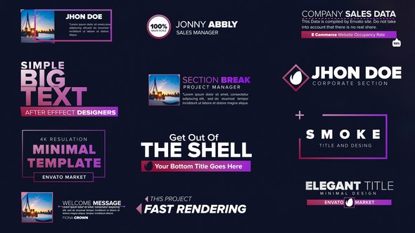 Videohive Minimal Lower Thirds 22596704 Titles template preview
