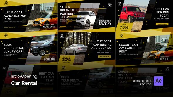Videohive Intro/Opening Video - Car Rental After Effects Template Product Promo template preview