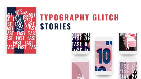 Videohive Glitch Stories Typography Pack Product Promo template preview