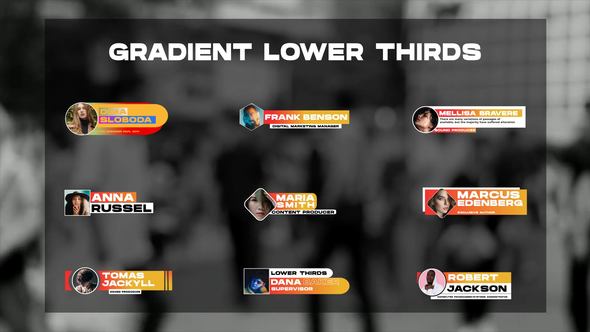 Videohive Gradient Lower Thirds | After Effects 46568341 Titles template preview