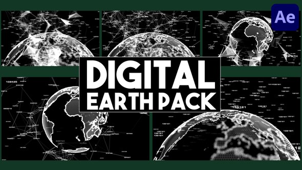 Videohive Digital Earth Pack for After Effects Elements template preview