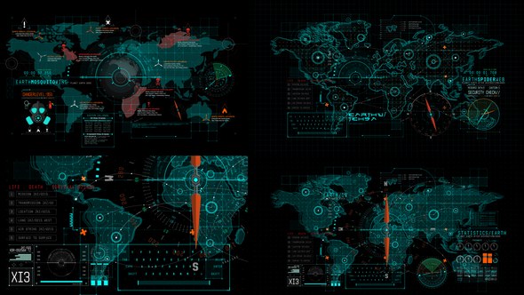 Videohive HUD UI Earth 3 Elements template preview