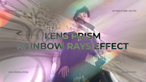 Videohive Lens Prism Rainbow Rays Effect Elements template preview