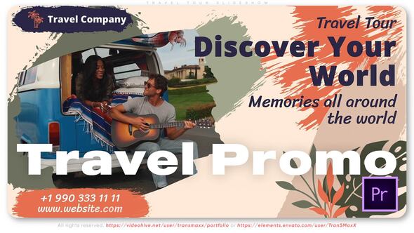 Travel Tour Slideshow Premiere Pro template preview