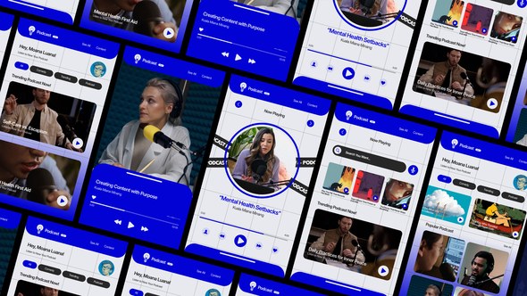 Videohive Podcast Apps Media Video Displays template preview