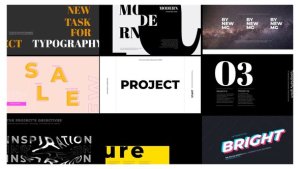 Videohive Bright Typography Glitch Titles template preview