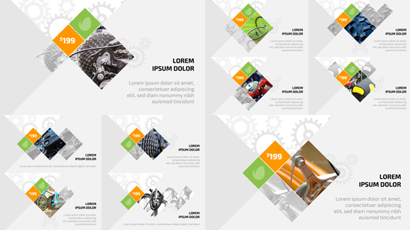 Mechanical Parts Showcase Video Displays template preview