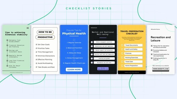 Videohive Checklist Stories Product Promo template preview