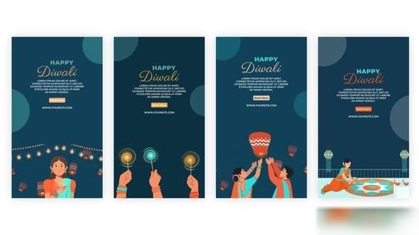 Videohive Indian Culture Diwali Festival Instagram Story Pack Elements template preview