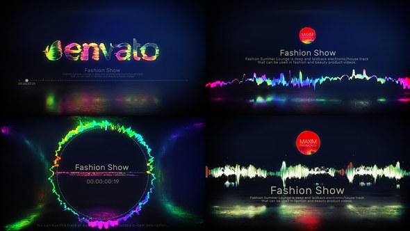Glitch Music Visualizer Video Displays template preview
