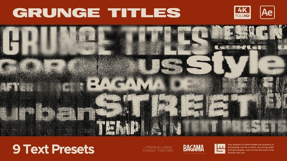 Videohive Grunge Titles 58739928 Titles template preview