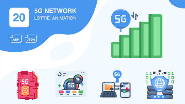 Videohive 5G Network Animated Icons | After Effects Elements template preview