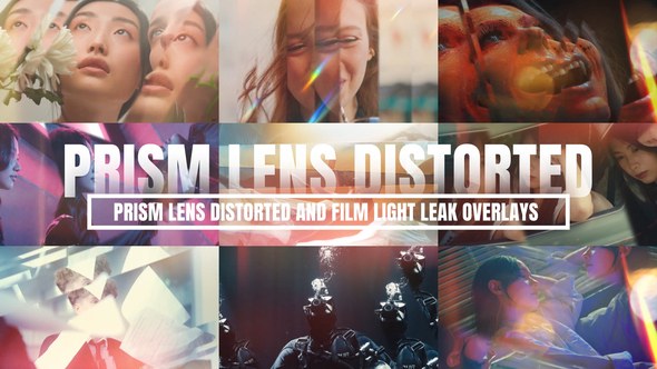 Videohive Prism Lens Distorted Effects Film Light Leak Overlays Elements template preview