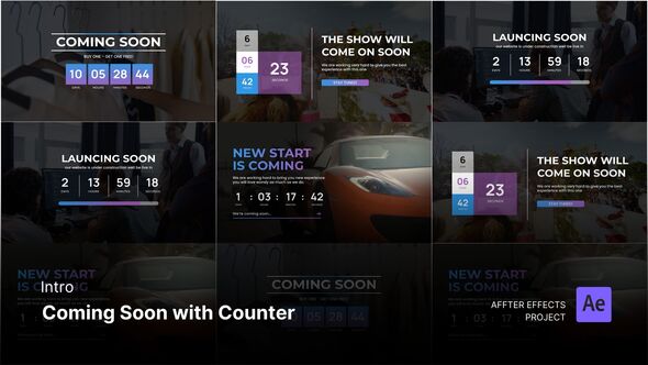 Videohive Coming Soon with Counter - After Project Files Product Promo template preview