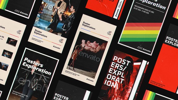 Videohive Vertical Nostalgia Posters Elements template preview
