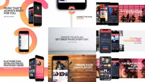 Music App Promo Video Displays template preview